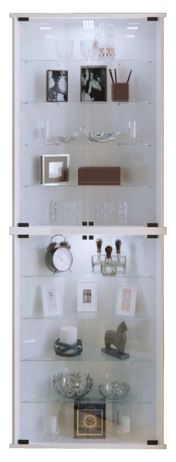 Eckvitrine VECKO MAXI - weiß - 176 cm hoch 1 Eckvitrine VECKO MAXI - weiß - 176 cm hoch