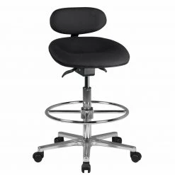 Arbeitshocker - schwarz - höhenverstellbar