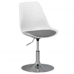 Bürostuhl - weiß-grau - Stoff