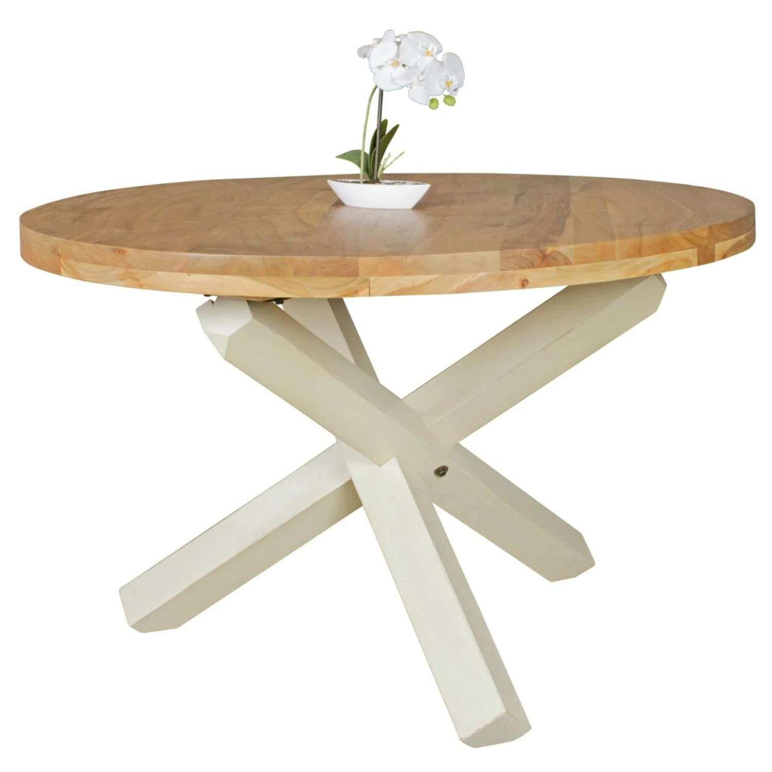 Esstisch - rund - Akazie massiv - Ø 120 cm 1 Esstisch - rund - Akazie massiv - Ø 120 cm