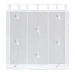 Schlaufenrollo - weiß-anthrazit - 80x170 cm