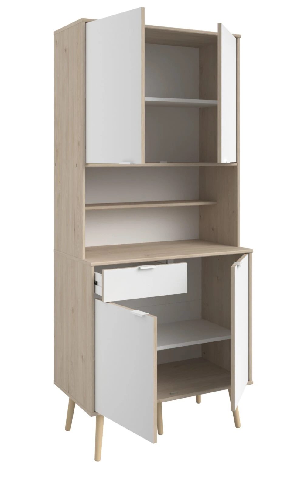 2er-Set Küchenbuffet OLGA 1 - Eiche Jackson-weiß - Holz 2 2er-Set Küchenbuffet OLGA 1 - Eiche Jackson-weiß - Holz – Bild 2