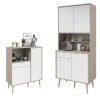 2er-Set Küchenbuffet OLGA 2 - Eiche Jackson-weiß - Holz