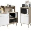 2-teiliges Buffet-Set OLGA - Eiche Jackson - weiß