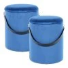 2er-Set Hocker ARABELLA 125 - blau-schwarz - mit Stauraum