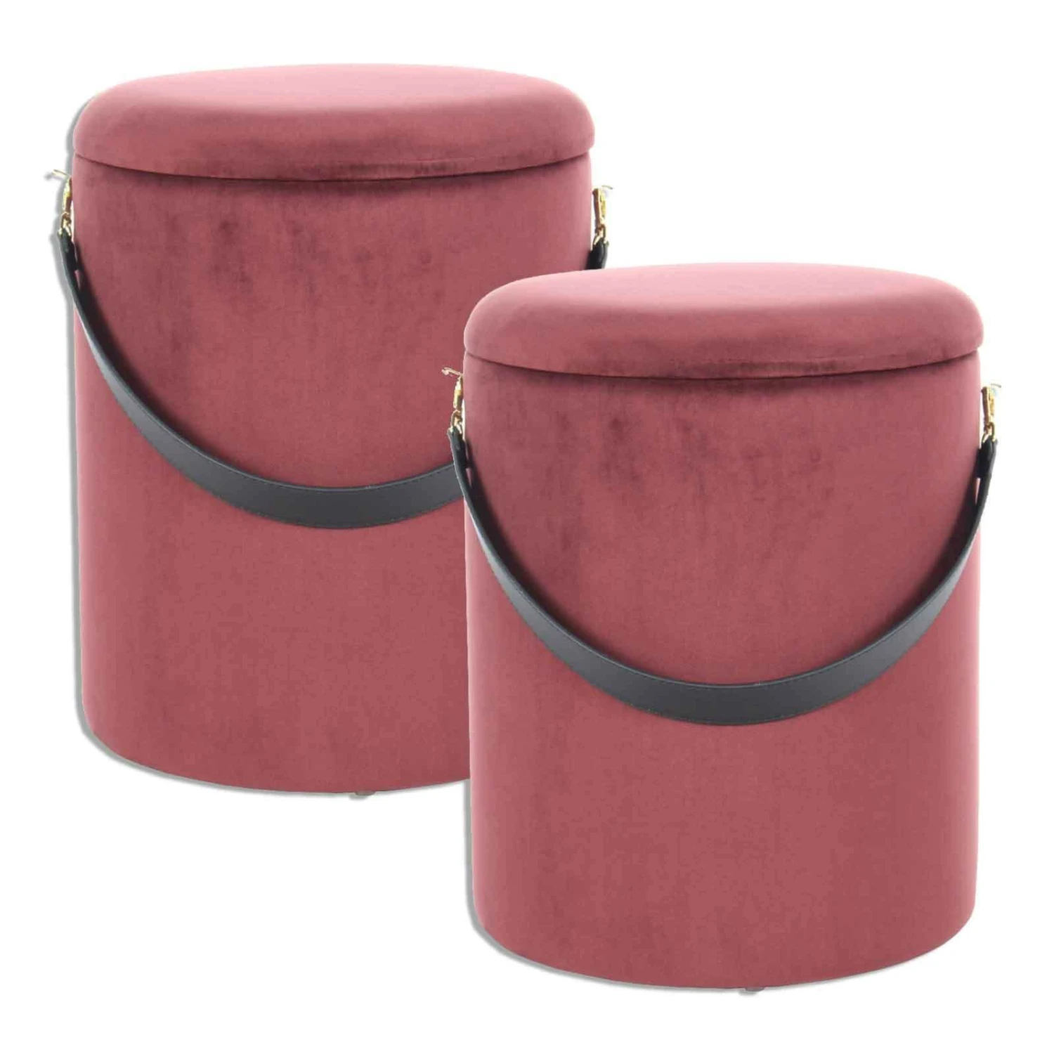 2er-Set Hocker ARABELLA 125 - rotbraun-schwarz - mit Stauraum 1 2er-Set Hocker ARABELLA 125 - rotbraun-schwarz - mit Stauraum
