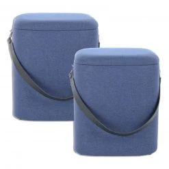 2er-Set Hocker ARABELLA 225 - blau-schwarz - ineinander stapelbar