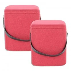 2er-Set Hocker ARABELLA 225 - rot-schwarz - ineinander stapelbar