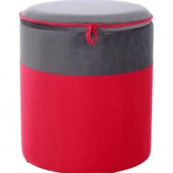 Hocker KASSANDRA 125 - rot-dunkelgrau - mit Stauraum