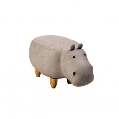 Tierhocker NILPFERD - grauweiß - 65x35x36 cm