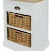Kommode TOSCANA - weiß-natur- mit Rattankörbe
