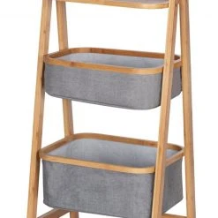 WENKO Badregal BAHARI - Bambus - 2 Körbe