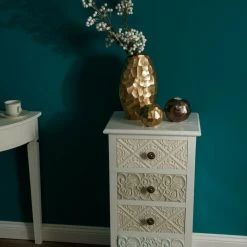 Kommode INEZ - weiß - mit 4 Schubladen 5 Kommode INEZ - weiß - mit 4 Schubladen -Esszimmer Verkaufsgeschäft 9003894500 03 1600Wx1600H