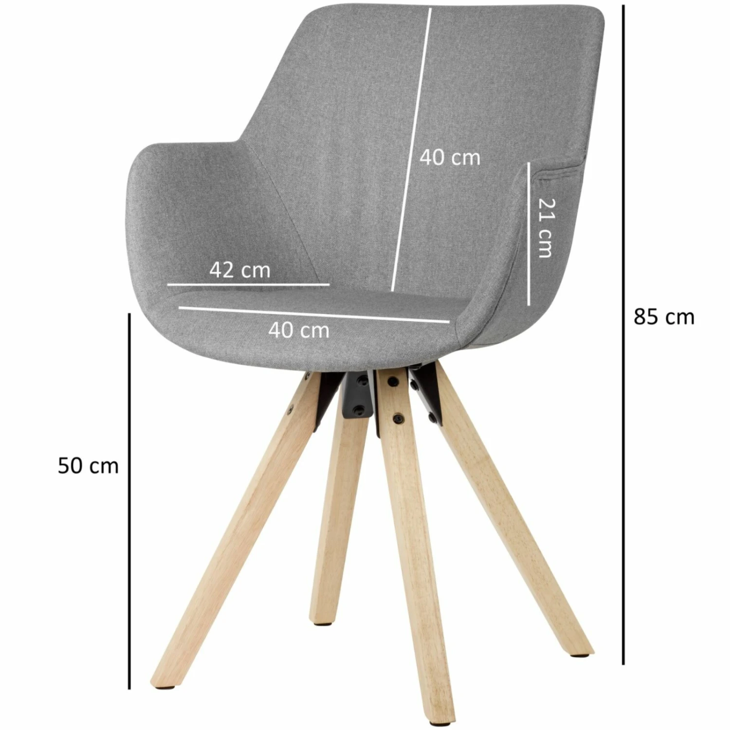 2er-Set Esszimmerstühle - hellgrau - Webstoff - Skandi 2 2er-Set Esszimmerstühle - hellgrau - Webstoff - Skandi – Bild 2