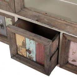 Wandablage VILLE - weiß-braun-bunt - mit 4 Schubladen -Esszimmer Verkaufsgeschäft 9003947000 03 1600Wx1600H