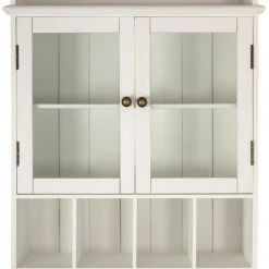 Wandablage LILLY - weiß - mit Glastüren