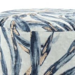 Polsterhocker GIPSY 225 - blau-goldfarben - Leafs - Samt -Esszimmer Verkaufsgeschäft 9003985100 03 1600Wx1600H