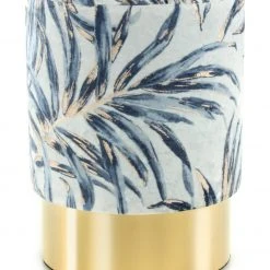 Polsterhocker GIPSY 225 - blau-goldfarben - Leafs - Samt -Esszimmer Verkaufsgeschäft 9003985100 04 1600Wx1600H