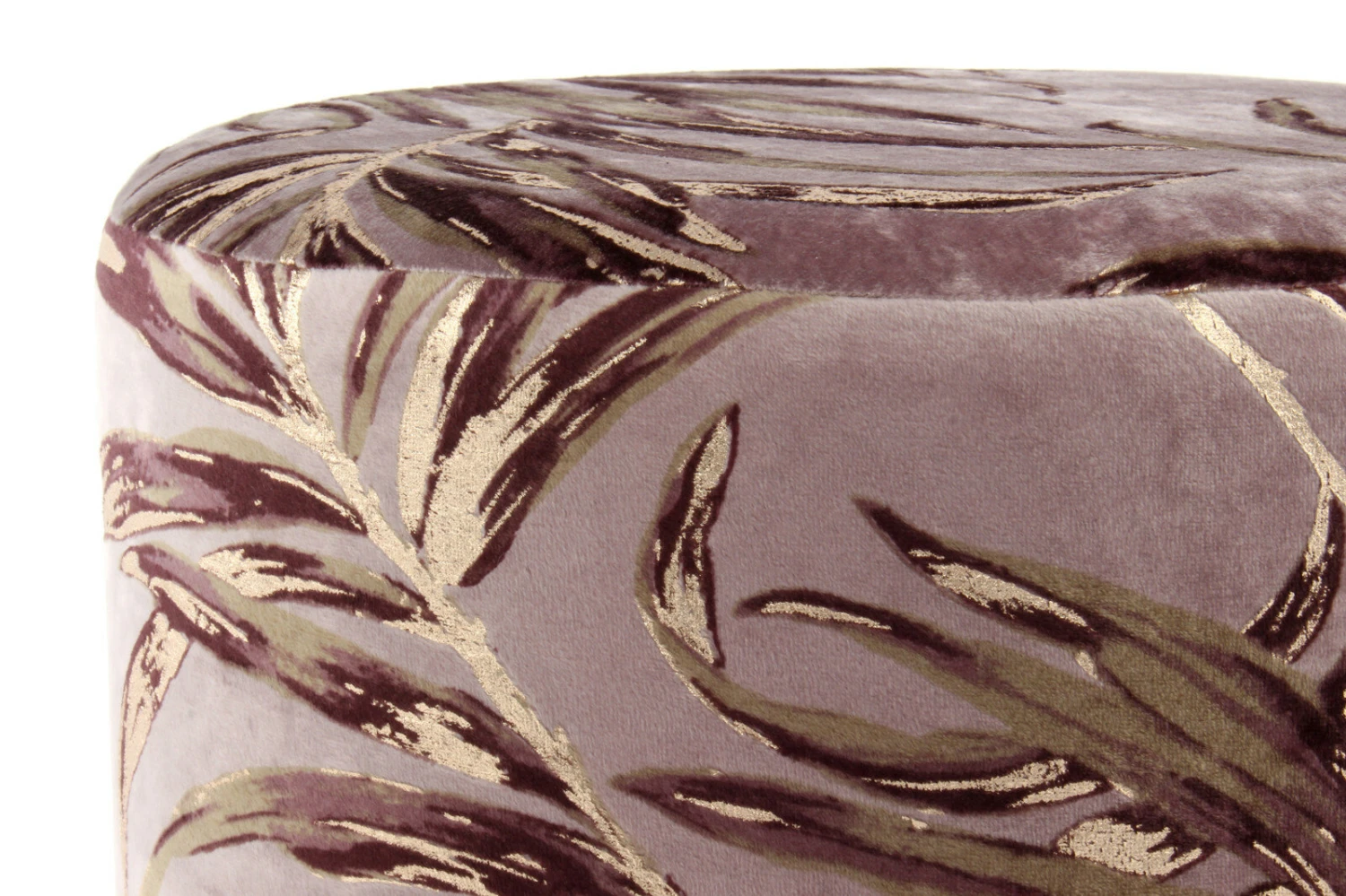 Polsterhocker GIPSY 225 - bordeaux-goldfarben - Leafs - Samt 3 Polsterhocker GIPSY 225 - bordeaux-goldfarben - Leafs - Samt – Bild 3