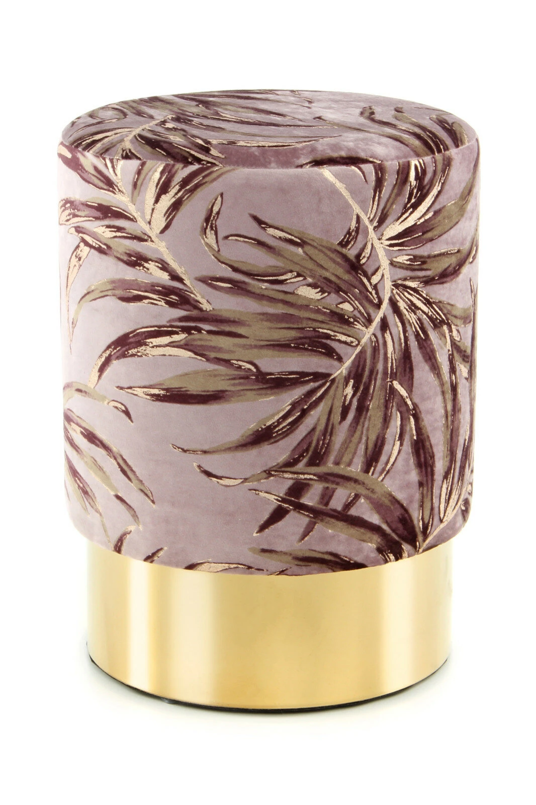 Polsterhocker GIPSY 225 - bordeaux-goldfarben - Leafs - Samt 1 Polsterhocker GIPSY 225 - bordeaux-goldfarben - Leafs - Samt