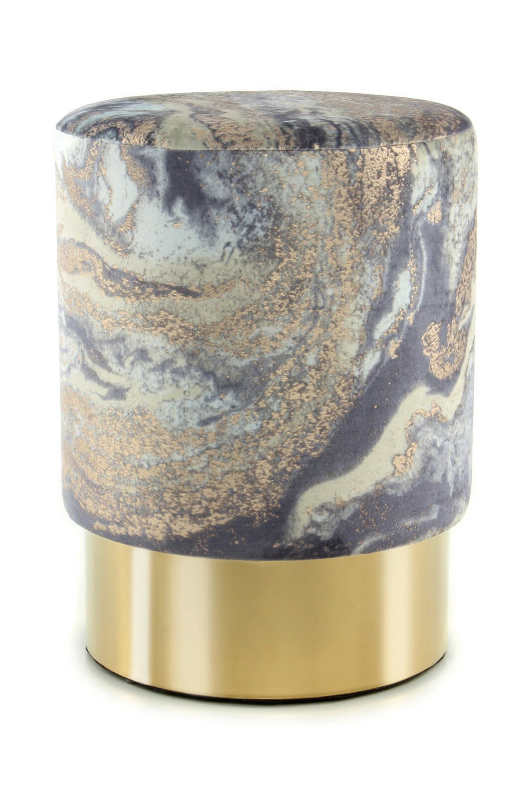 Polsterhocker GIPSY 325 - helblau-gold marmoriert - Samt 1 Polsterhocker GIPSY 325 - helblau-gold marmoriert - Samt
