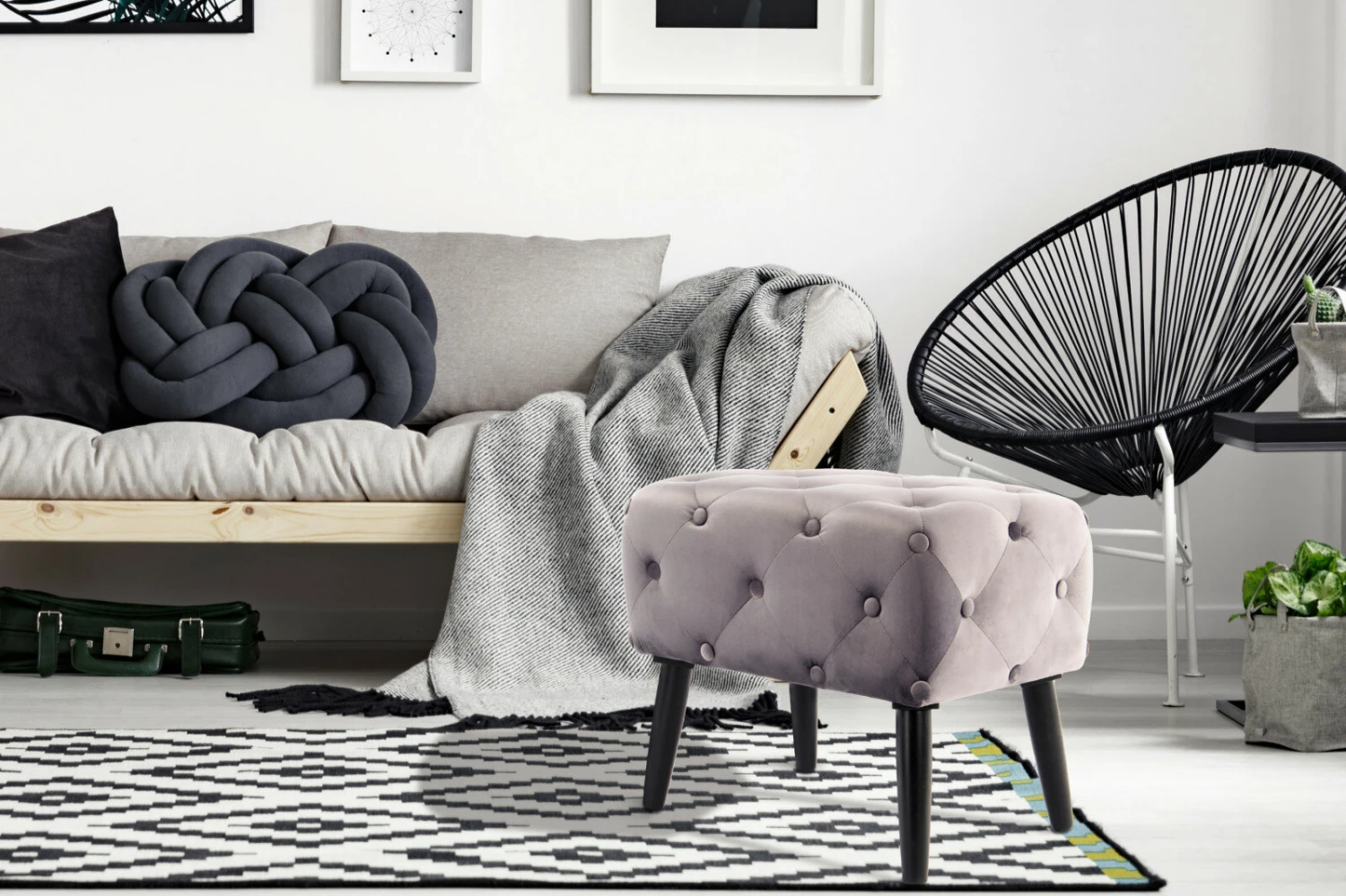 Polsterbank PIANO - grau-schwarz - Samt gesteppt 2 Polsterbank PIANO - grau-schwarz - Samt gesteppt – Bild 2