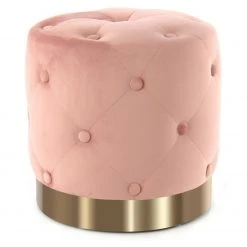 Polsterhocker PIANO - rose-gold gesteppt - Ø 40 cm