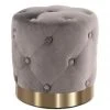 Polsterhocker PIANO - grau-gold gesteppt - Ø 40 cm