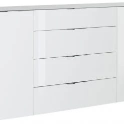 Sideboard - anthrazit - weiß - Glasfronten - 180 cm