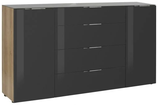 Sideboard - Riviera Eiche - anthrazit - Glasfronten - 180 cm -Esszimmer Verkaufsgeschäft 9004047000 1600Wx1600H