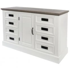 Anrichte RITA - weiß - mit 8 Schubladen - 114 cm breit