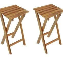 2er-Set Hocker YAKIMA - braun - Eukalyptus