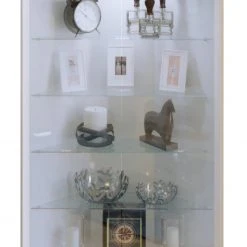 Eckvitrine JECKA - weiß - mit Beleuchtung