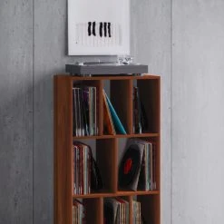 Schallplattenregal Schaltino - Kern-Nussbaum - 60x115 cm -Esszimmer Verkaufsgeschäft 9004243700 03 1600Wx1600H