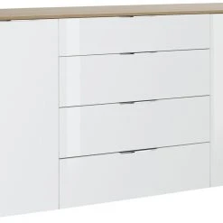 Sideboard - Riviera Eiche-weißglas - 2-türig
