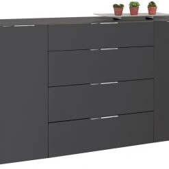 Sideboard - Riviera Eiche-anthrazit matt - 2-türig