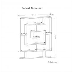 Bücherregale - Wenge - 12 Fächer - 124,8 cm breit -Esszimmer Verkaufsgeschäft 9004318800 04 1600Wx1600H
