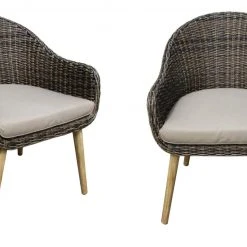 2er-Set Stuhl PUEBLO - anisbraun - Kunststoffgeflecht