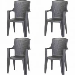 4er-Set Gartenstuhl EDEN - anthrazit - Kunststoff