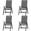 4er-Set Klappsessel LIVORNO - anthrazit - Aluminium