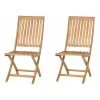 2-teiliges Set Klappstuhl Paleros - natur - Akazie massiv