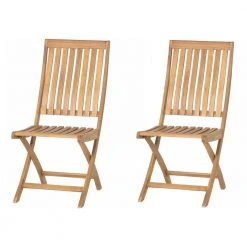 2-teiliges Set Klappstuhl Paleros - natur - Akazie massiv