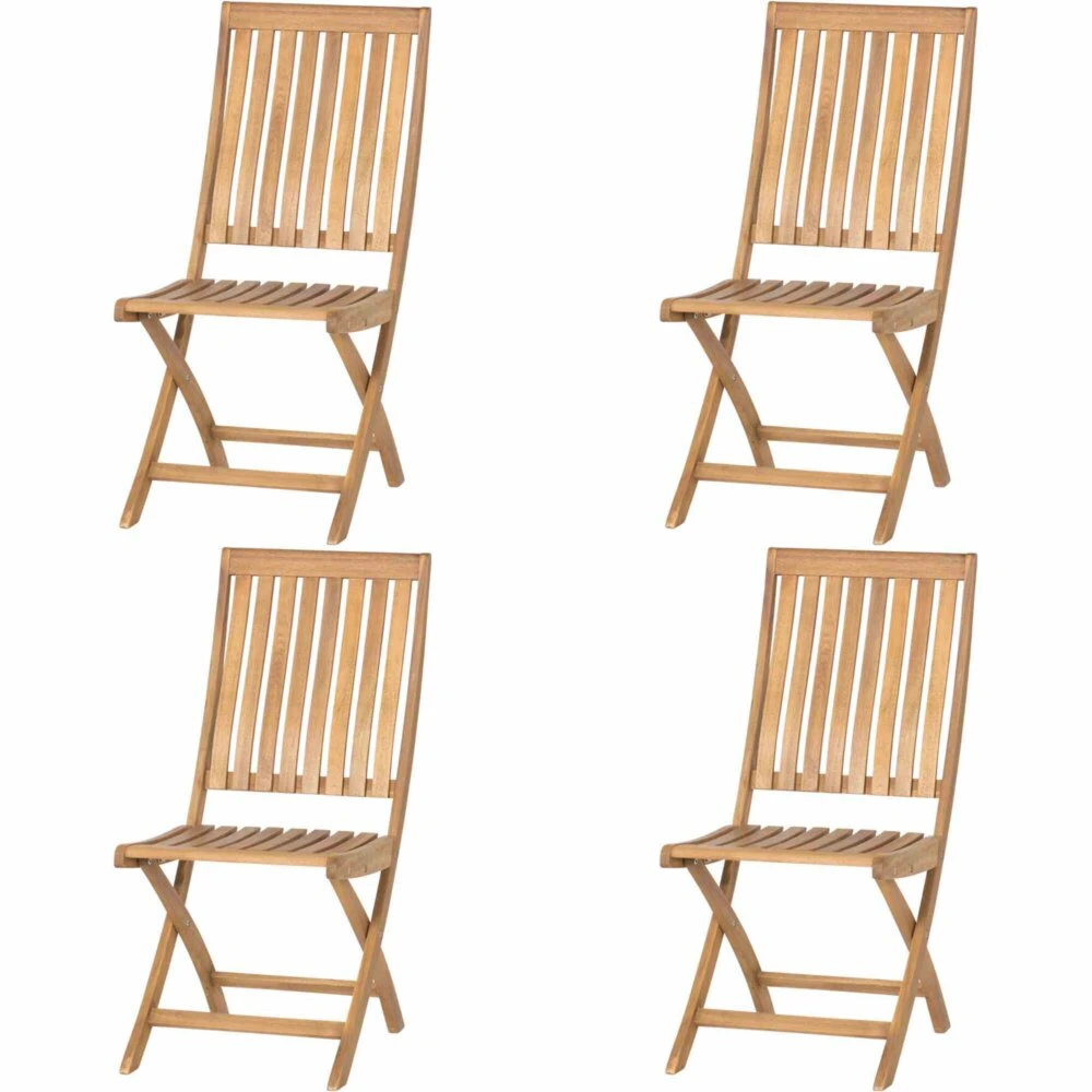 4-teiliges Set Klappstuhl Paleros - natur - Akazie massiv 1 4-teiliges Set Klappstuhl Paleros - natur - Akazie massiv