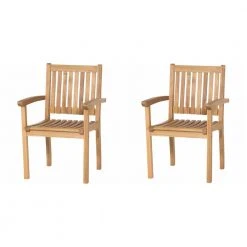 2-teiliges Set Landhaussessel Paleros - natur - Akazie massiv