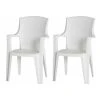 2-teiliges Set Stapelsessel Eden - weiß - Kunststoff