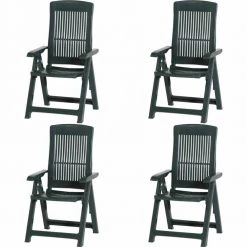 4-teiliges Klappsessel TAMPA - grün - Kunststoff