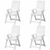 4-teiliges Klappsessel TAMPA - weiß - Kunststoff