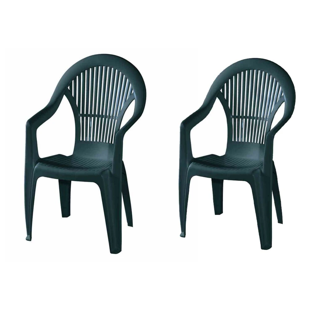 2er-Set Gartentisch VEGA - grün - Kunststoff - stapelbar 1 2er-Set Gartentisch VEGA - grün - Kunststoff - stapelbar