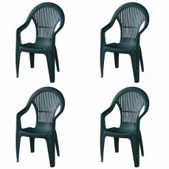 4er-Set Gartentisch VEGA - grün - Kunststoff - stapelbar