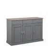 Sideboard LUZERNA - grau-sepia - Kiefer massiv - 131 cm
